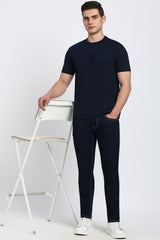 Men's Navy Outdoor Skinny Fit Solid Jeans