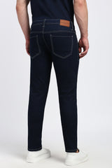 Men's Navy Outdoor Skinny Fit Solid Jeans