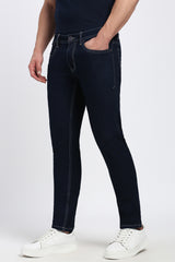 Men's Navy Outdoor Skinny Fit Solid Jeans