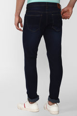 Men's Navy Outdoor Tapered Fit Solid Jeans