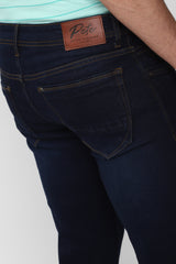 Men's Navy Outdoor Tapered Fit Solid Jeans