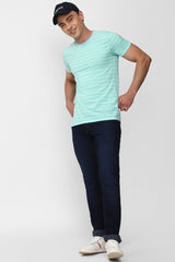 Men's Navy Outdoor Tapered Fit Solid Jeans