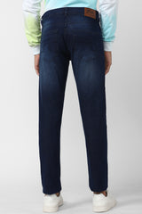 Men's Blue Outdoor Tapered Fit Solid Jeans
