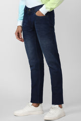 Men's Blue Outdoor Tapered Fit Solid Jeans