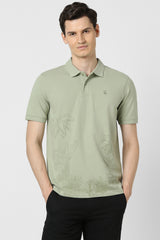 Men's Green Casual Half Sleeves Polo Tshirt