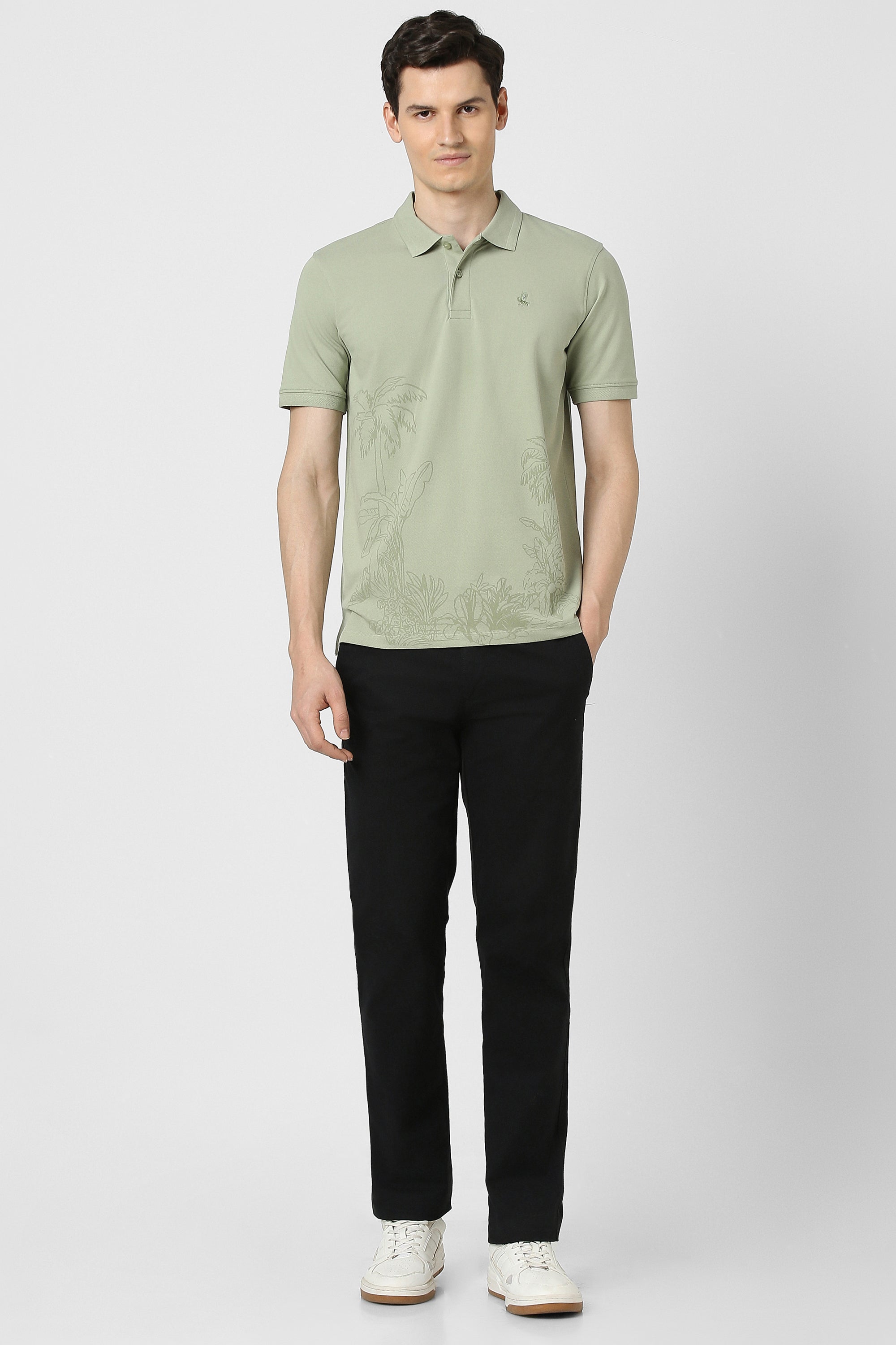 Men's Green Casual Half Sleeves Polo Tshirt