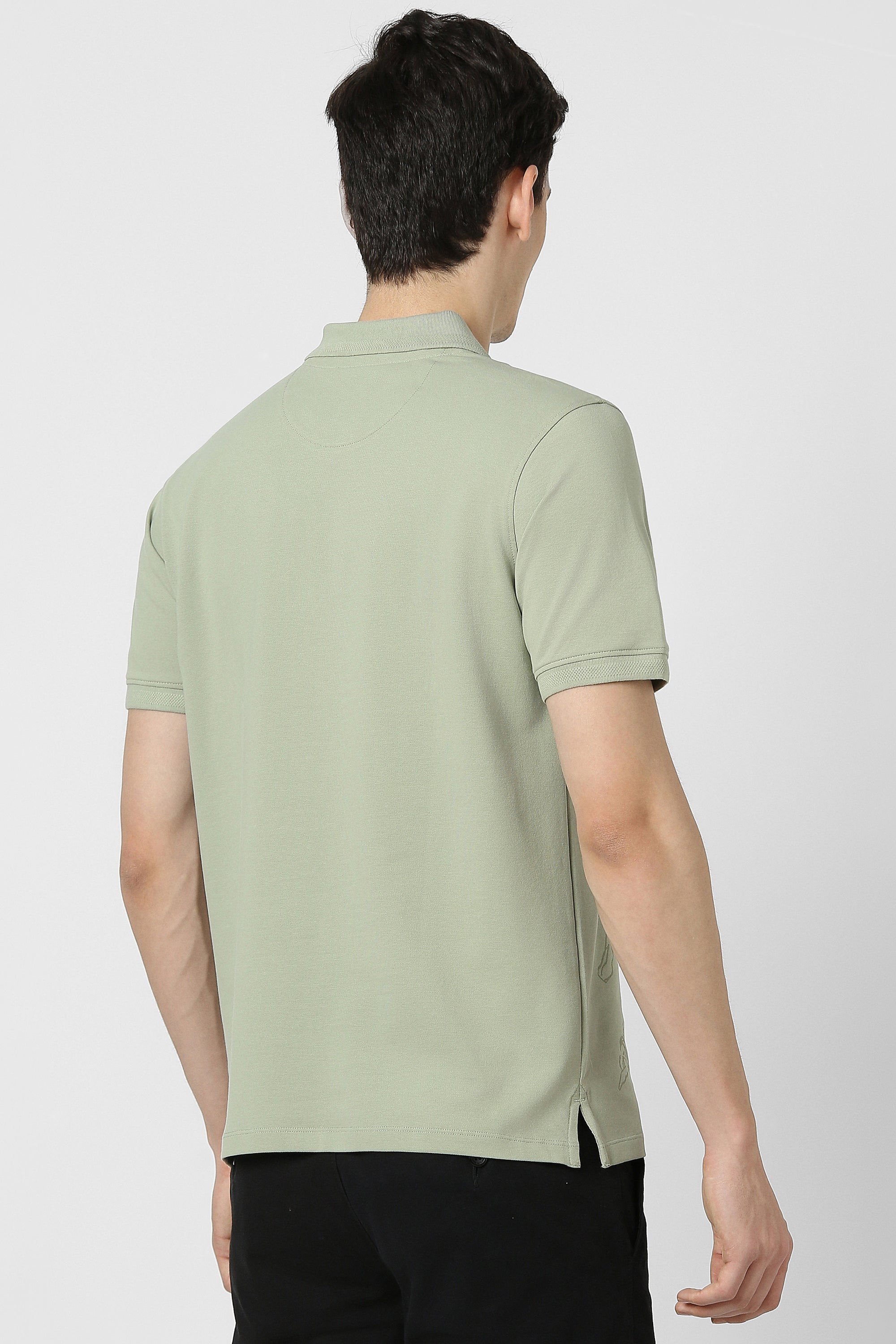 Men's Green Casual Half Sleeves Polo Tshirt