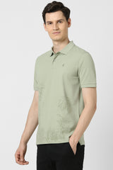 Men's Green Casual Half Sleeves Polo Tshirt
