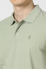 Men's Green Casual Half Sleeves Polo Tshirt