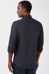 Men's Charcoal Casual Full Sleeves Shirt