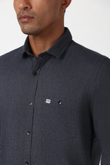 Men's Charcoal Casual Full Sleeves Shirt