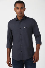 Men's Charcoal Casual Full Sleeves Shirt