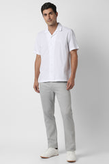 Men's White Casual Half Sleeves Shirt