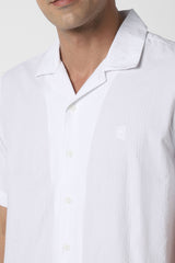 Men's White Casual Half Sleeves Shirt