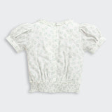 Girls Green Casual Half Sleeves Top and Palazzo Set