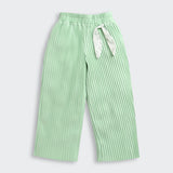 Girls Green Casual Half Sleeves Top and Palazzo Set