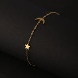 Women's Gold Star Moon Bracelet Waterproof & Anti-Tarnish