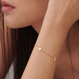 Women's Gold Star Moon Bracelet Waterproof & Anti-Tarnish