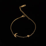 Women's Gold Star Moon Bracelet Waterproof & Anti-Tarnish