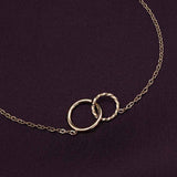Women's Gold Double Rings Bracelet Waterproof & Anti-Tarnish