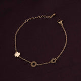 Women's Gold Flower Charm Bracelet Waterproof & Anti-Tarnish