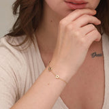 Women's Gold Flower Charm Bracelet Waterproof & Anti-Tarnish