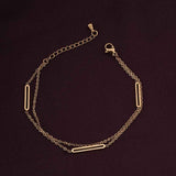 Women's Gold Bar Charm Bracelet Waterproof & Anti-Tarnish