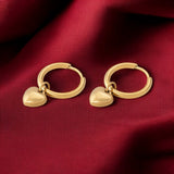 Women's Gold Plated Small Heart Hoop Earrings Waterproof & Anti-Tarnish