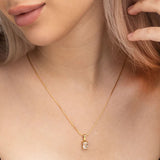 Women's Gold Plated Delicate Moonstone Necklace Waterproof & Anti-Tarnish
