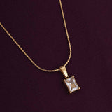 Women's Gold Plated Delicate Moonstone Necklace Waterproof & Anti-Tarnish