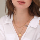 Women's Gold Plated Round Belle Three Layer Necklace Waterproof & Anti-Tarnish