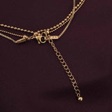 Women's Gold Plated Round Belle Three Layer Necklace Waterproof & Anti-Tarnish