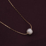 Women's Gold Plated Delicate Pearl Necklace Waterproof & Anti-Tarnish