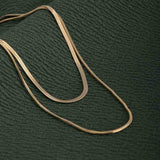 Women's Gold Plated Plain Chain Two Layer Necklace Waterproof & Anti-Tarnish