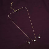 Women's Gold Serene Pearl Necklace & Earring Jewellery Set - Pack of 2