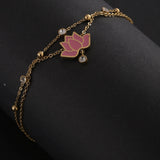 Women's Gold Water Lily Anklet Waterproof & Anti-Tarnish