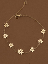 Women's Gold Floral Finesse Anklet Waterproof & Anti-Tarnish