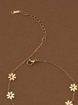 Women's Gold Floral Finesse Anklet Waterproof & Anti-Tarnish