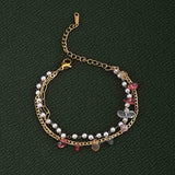 Women's Gold Minimalist Pearl Three Layred Bracelet Waterproof & Anti-Tarnish