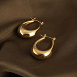 Women's Gold Plated U-shaped Chunky Earrings Waterproof & Anti-Tarnish