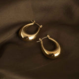 Women's Gold Plated U-shaped Chunky Earrings Waterproof & Anti-Tarnish
