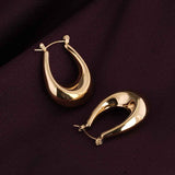 Women's Gold Plated U-shaped Chunky Earrings Waterproof & Anti-Tarnish
