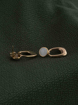 Women's Gold Plated Classic White Stone Gold Drop Earrings Waterproof & Anti-Tarnish