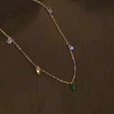 Women's Gold Vibrant Cascade Necklace & Bracelet Jewellery Set - Pack of 2