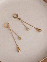 Women's Gold Dangling Teardrop Set Necklace & Earring Jewellery Set - Pack of 2