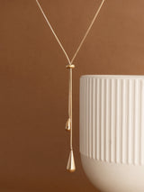 Women's Gold Dangling Teardrop Set Necklace & Earring Jewellery Set - Pack of 2