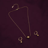 Women's Gold Orb Necklace & Earring Jewellery Set - Pack of 2