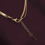 Women's Gold Plated Gilded Rings Layered Necklace Waterproof & Anti-Tarnish