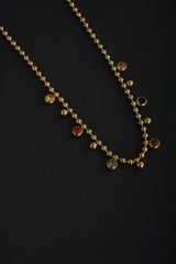 Women's Gold Plated Jewel Cascade Beaded Necklace Waterproof & Anti-Tarnish
