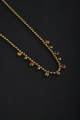 Women's Gold Plated Jewel Cascade Beaded Necklace Waterproof & Anti-Tarnish